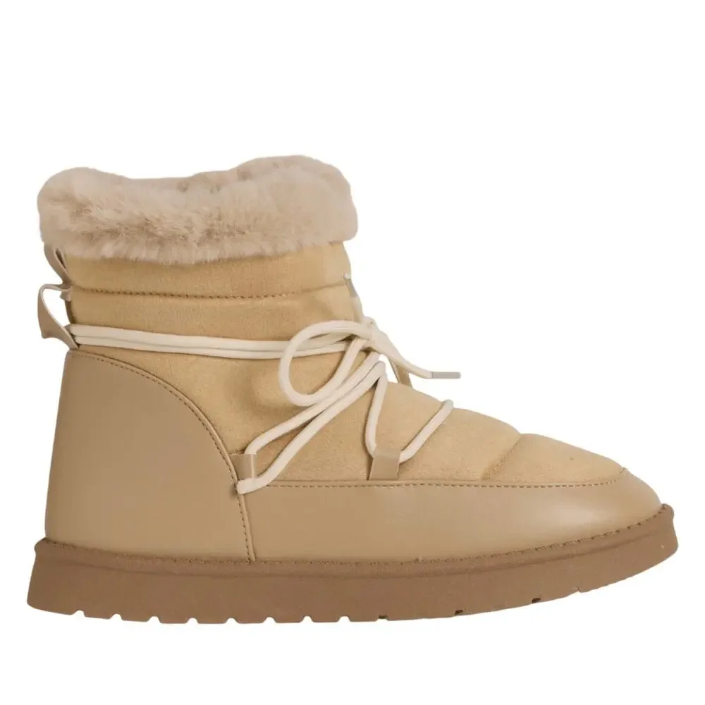 Aspen Women’s Puffy Faux-Shearling Lace Boots Size 9 NEW # box. 622